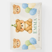 Banderoles Personalized Onederful Bear First Birthday Banner (Verticale)