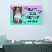 Banderoles Personalized Photo and Age Butterfly Birthday (Salon professionnel)