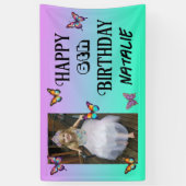 Banderoles Personalized Photo and Age Butterfly Birthday (Vertical)