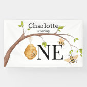 Banderoles Personalized Turning One Bee Themed Birthday Party (Horizontal)