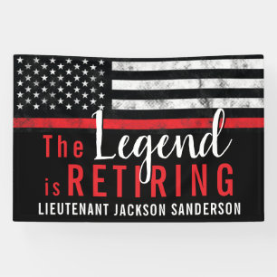 Banderoles Personnalisable Red Line Firefighter Retirement Pa
