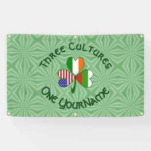 Banderoles Personnalisation du drapeau Shamrock irlandais amé