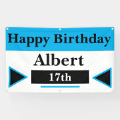Banderoles Personnalisé 17 Anniversaire (Horizontal)