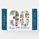Banderoles Personnalisé 30e anniversaire fête photo Collage (Horizontal)