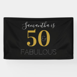 Banderoles Personnalisé 50 et fabuleux Gold Black Anniversair