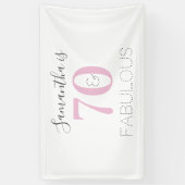 Banderoles Personnalisé 70 et fabuleux Anniversaire rose mode (Vertical)