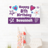 Banderoles Personnalisé Nom Personnalisé Filles Joyeux Annive (En situation)