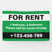 Banderoles Personnalisé Pour La Location Immobilier Noir Vert (Horizontal)