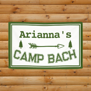 Banderoles Personnalisé Rustic Retro Camp Bach Arrow Green