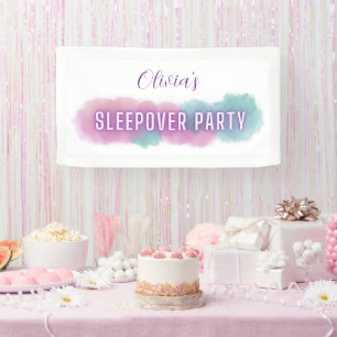Banderoles Personnalisé 'Sleepover Party'   Couleurs pastel  