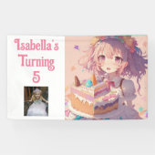 Banderoles Personnalisée jolie fille Anime (Horizontal)