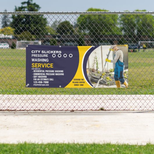 Banderoles Personnaliser Accueil Nettoyage de pression commer (En situation)