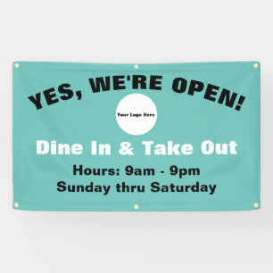 Banderoles Personnaliser avec Logo-Nous sommes Open Dine In &