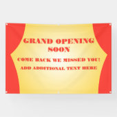 Banderoles Personnaliser Bientôt la réouverture de l'entrepri (Horizontal)