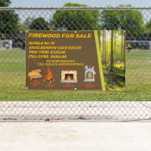 Banderoles Personnaliser Bois De Feu À Vendre Camping Cheminé (En situation)