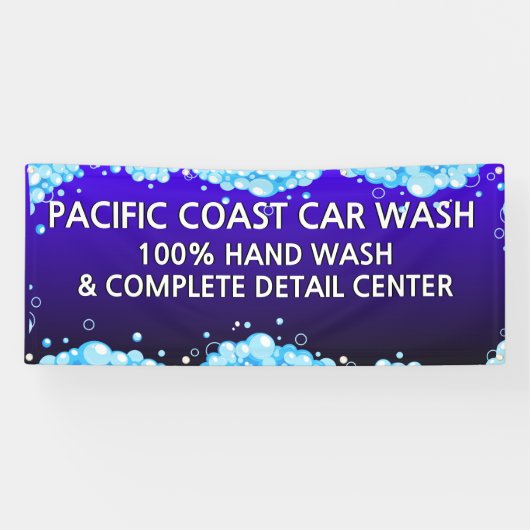 Banderoles Personnaliser Bubbly Blue Car Wash Business (Horizontal)