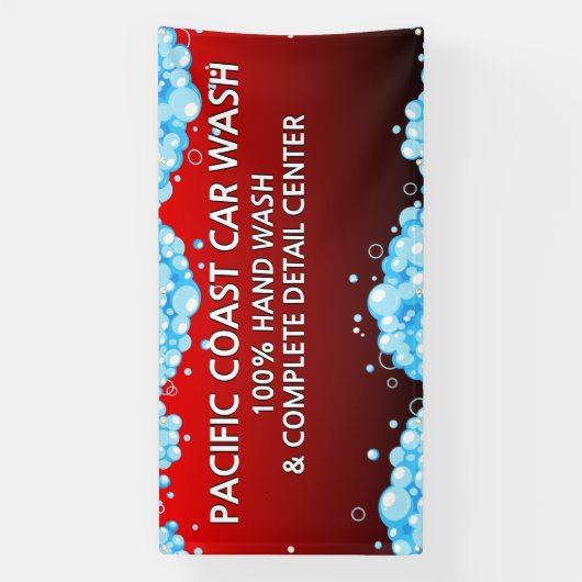 Banderoles Personnaliser Bubbly Red Car Wash Business (Verticale)