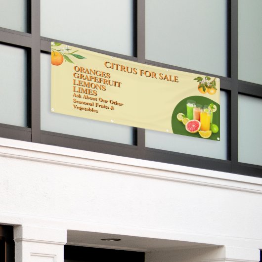 Banderoles Personnaliser Citrus À Vendre Fruit Stand Business (Bâtiment extérieur)