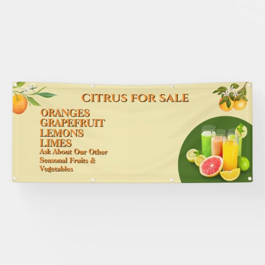 Banderoles Personnaliser Citrus À Vendre Fruit Stand Business (Horizontal)