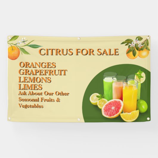 Banderoles Personnaliser Citrus Pour Vendre Fruit Stand Small (Horizontal)