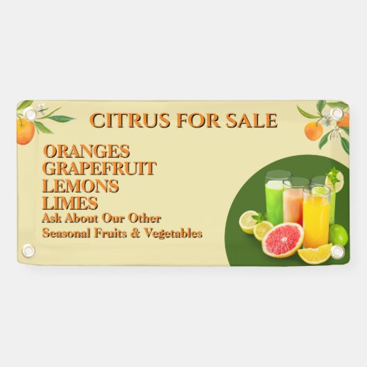 Banderoles Personnaliser Citrus Pour Vendre Fruit Stand Small (Horizontal)