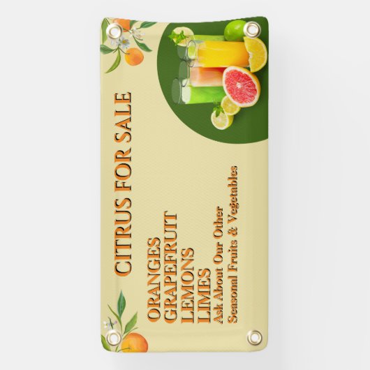Banderoles Personnaliser Citrus Pour Vendre Fruit Stand Small (Verticale)
