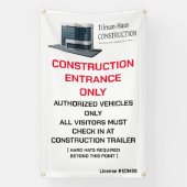 Banderoles Personnaliser Construction Entrepreneur Logo Site  (Verticale)
