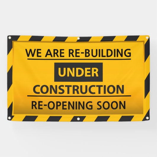Banderoles Personnaliser De La Reconstruction En Cours De Con (Horizontal)