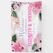 Banderoles Personnaliser Floral Mariage Frame Pastel Butterfl (Vertical)