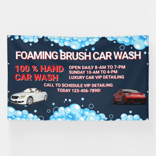 Banderoles Personnaliser Générique Lave-Linge grande voiture (Horizontal)