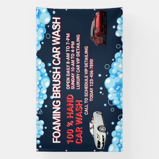 Banderoles Personnaliser Générique Lave-Linge grande voiture (Verticale)