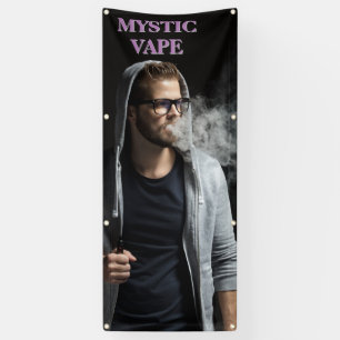 Banderoles Personnaliser Hipster Man Vaping Vape Shop Busines