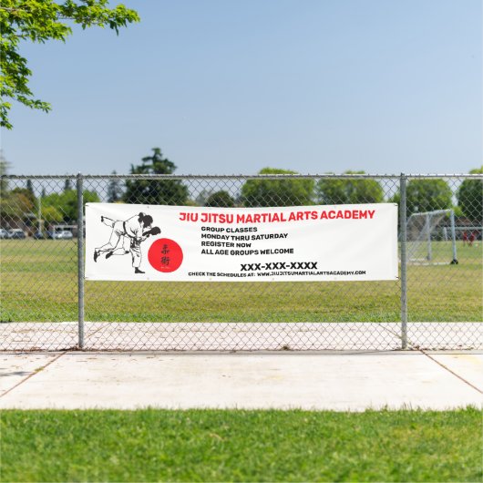 Banderoles Personnaliser Jiu Jitsu Martial Arts School Busine (Insitu)