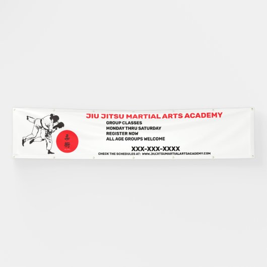 Banderoles Personnaliser Jiu Jitsu Martial Arts School Busine (Horizontal)