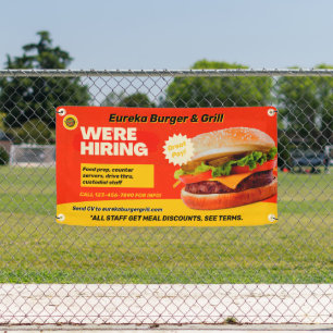 Banderoles Personnaliser le restaurant de burgers Nous recrut