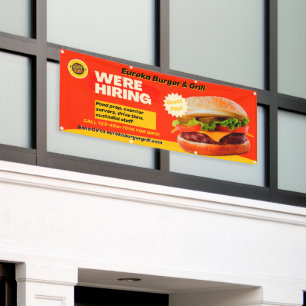 Banderoles Personnaliser le restaurant de burgers Nous recrut