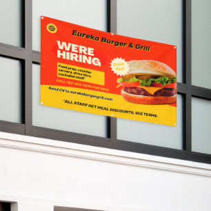 Banderoles Personnaliser le restaurant de burgers Nous recrut