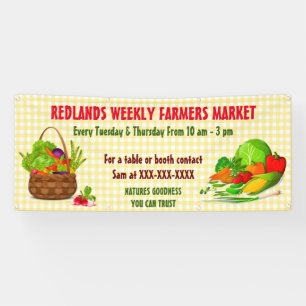 Banderoles Personnaliser les légumes détaillés du marché des