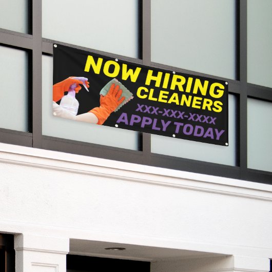 Banderoles Personnaliser Maintenant Embaucher Nettoyeurs Appl (Bâtiment extérieur)