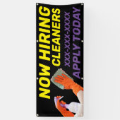 Banderoles Personnaliser Maintenant Embaucher Nettoyeurs Appl (Vertical)