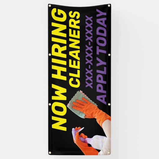 Banderoles Personnaliser Maintenant Embaucher Nettoyeurs Appl (Vertical)