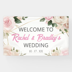 Banderoles Personnaliser Mariage neutre moderne Rose Gold Fra