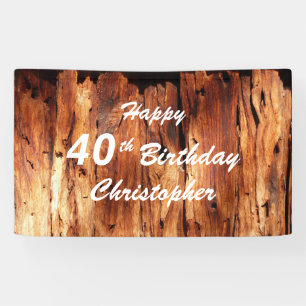 Banderoles Personnaliser Nom 40e anniversaire Faux bois Patin