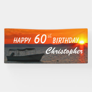 Banderoles Personnaliser Nom 60e anniversaire Bateau de pêche