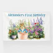 Banderoles Personnaliser Pierre dans un pot Première fête d'a (Horizontal)