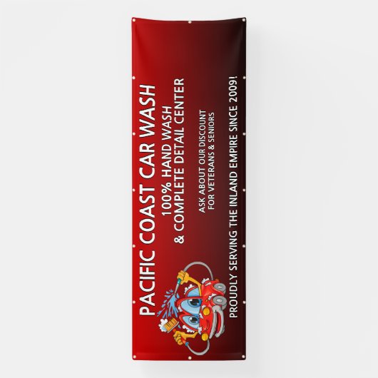 Banderoles Personnaliser Rouge Lave-Voiture Comical Toon Voit (Verticale)