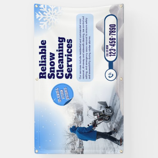 Banderoles Personnaliser Service de nettoyage de la neige Pub (Vertical)