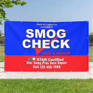 Banderoles Personnaliser Star Certified Smog Test Automotive