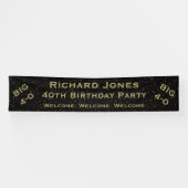 Banderoles Personnalisez : Le noir et l'or Party le thème (Horizontal)