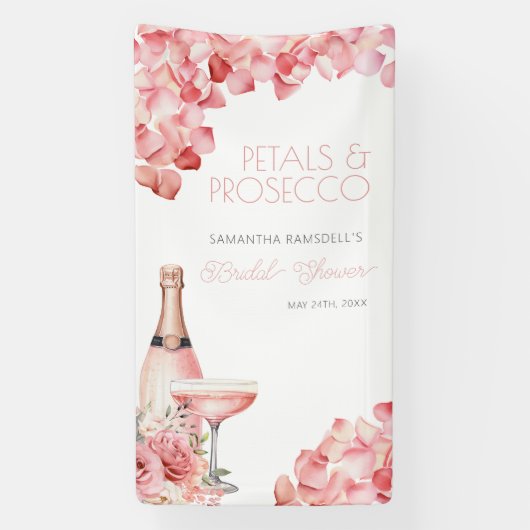 Banderoles Pétales et Rose de poursuites Pink Bubbly (Verticale)